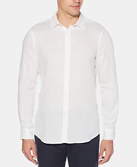 Men's Solid Linen Roll Sleeve Shirt