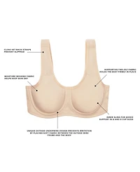 Wacoal Women's Simone Sport Hight Impact Underwire Bra 855170, Up to I Cup