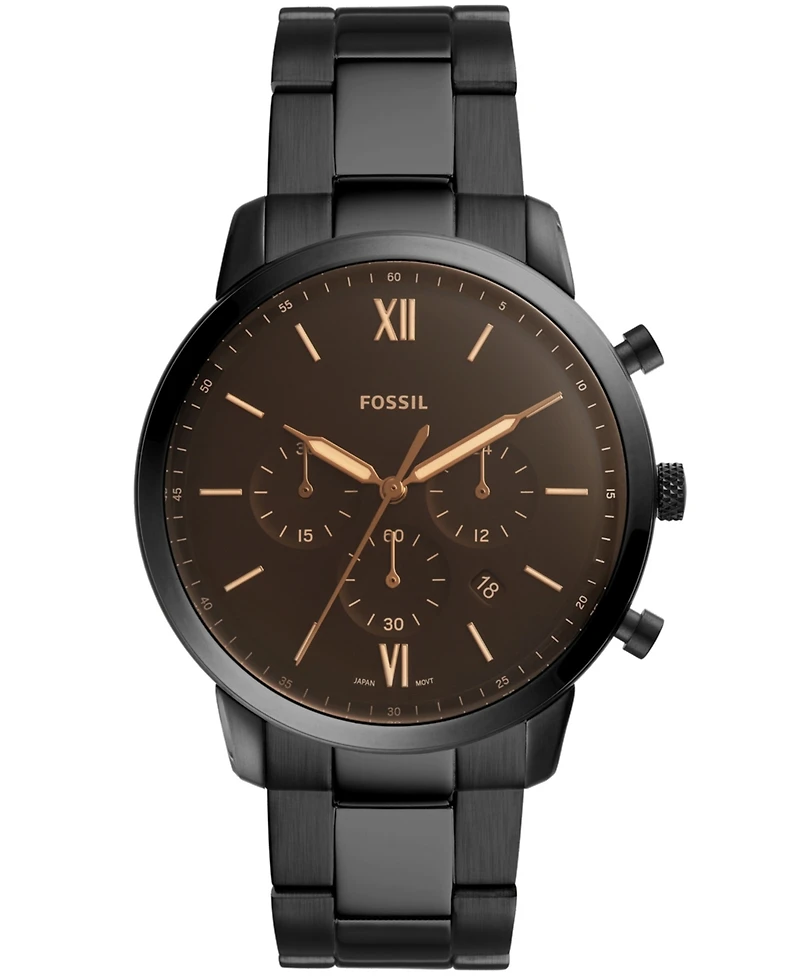 Fossil Mens Neutra Chrono black stainless steel bracelet