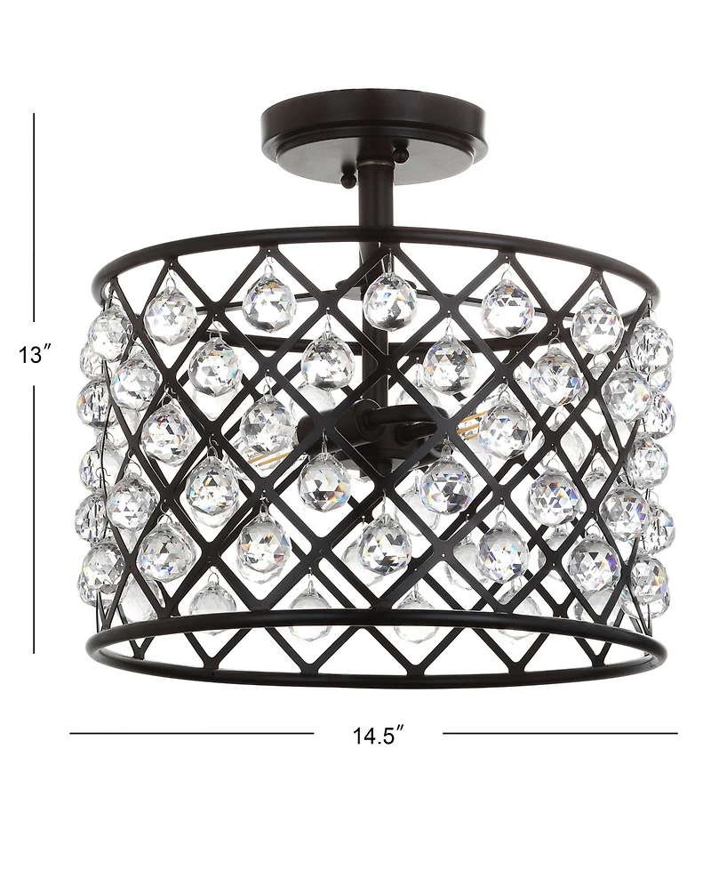 Jonathan Y Gabrielle Crystal/Metal Led Semi-Flush Mount
