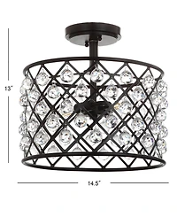 Jonathan Y Gabrielle Crystal/Metal Led Semi-Flush Mount