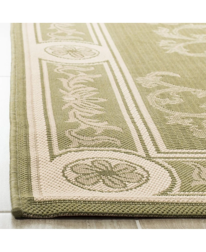 Safavieh Courtyard CY2914 Olive and Natural 5'3" x 7'7" Outdoor Area Rug