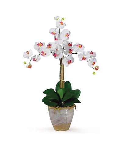 Nearly Natural Triple Phalaenopsis Silk Orchid Flower Arrangement