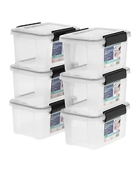 Iris Usa 6 Qt. Plastic Storage Bins with Sealed Lids, Clear Gasket Box