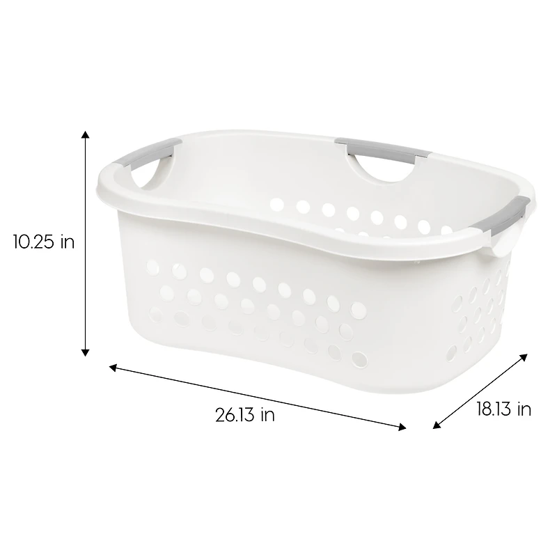 Iris Usa 50L Plastic Hip Hold Laundry Basket with Built-In Comfort Carry Handles, 3-Pack, 1.5 Bushel, Clothes Hamper, Laundry Hamper, Ventilation Hole