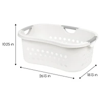 Iris Usa 50L Plastic Hip Hold Laundry Basket with Built-In Comfort Carry Handles, 3-Pack, 1.5 Bushel, Clothes Hamper, Laundry Hamper, Ventilation Hole