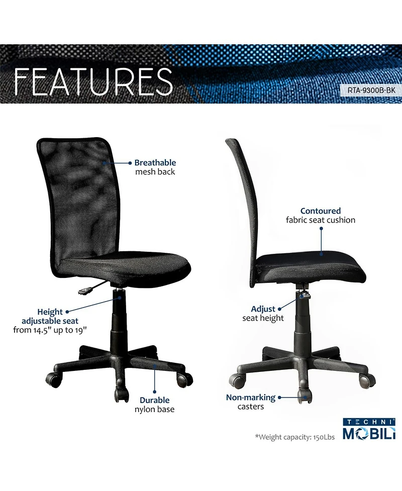 Techni Mobili Mesh Task Office Chair