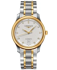Longines Men's Swiss Automatic Master Diamond Accent 18k Gold and Stainless Steel Bracelet Watch 39mm L26285777
