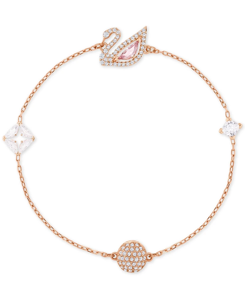 Swarovski Remix Rose Gold-Tone Crystal Swan Magnetic Bracelet