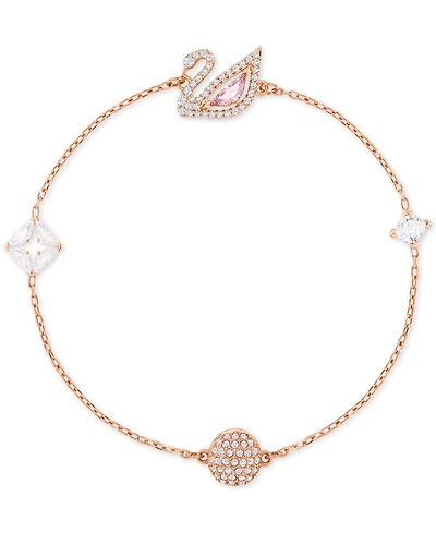 Swarovski Remix Rose Gold-Tone Crystal Swan Magnetic Bracelet
