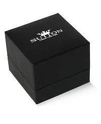 Sutton Stainless Steel Square Stone Open Hoop Earrings