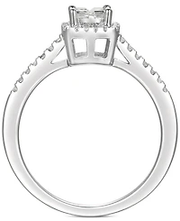 Cubic Zirconia Square Cluster Ring Sterling Silver