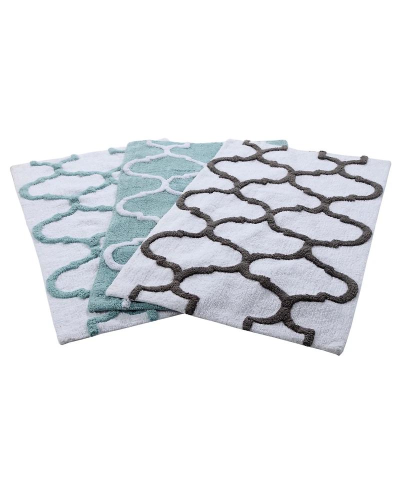 Saffron Fabs Geometric Non-Skid Cotton Bath Rug, 24" x 36"