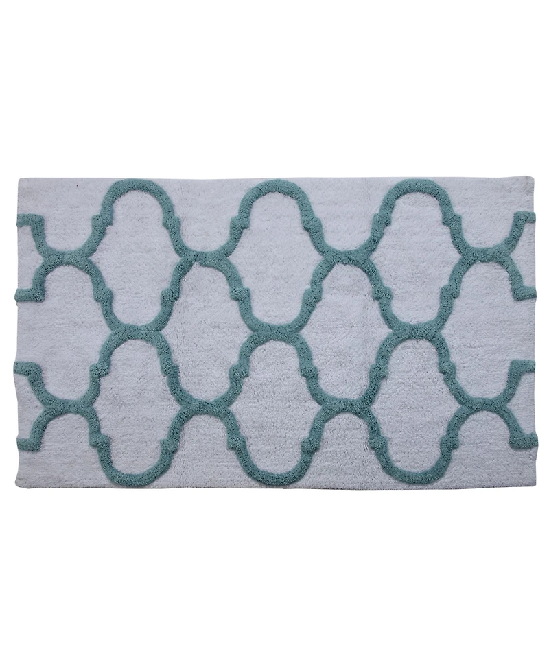 Saffron Fabs Geometric Non-Skid Cotton 2-Pc. Bath Rug Set