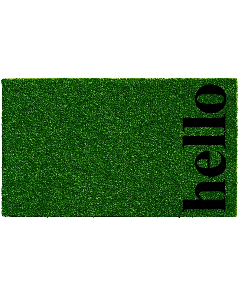 Home & More Vertical Hello Coir/Vinyl Doormat, 17" x 29"