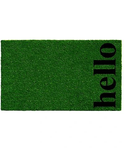 Home & More Vertical Hello Coir/Vinyl Doormat, 17" x 29"