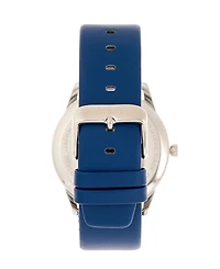 Simplify Quartz The 6300 Black Dial, Genuine Blue Leather Watch 41mm