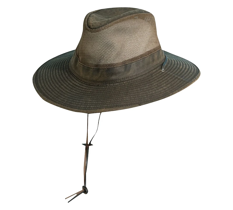 Men's Weathered Big-Brim Mesh Safari Hat