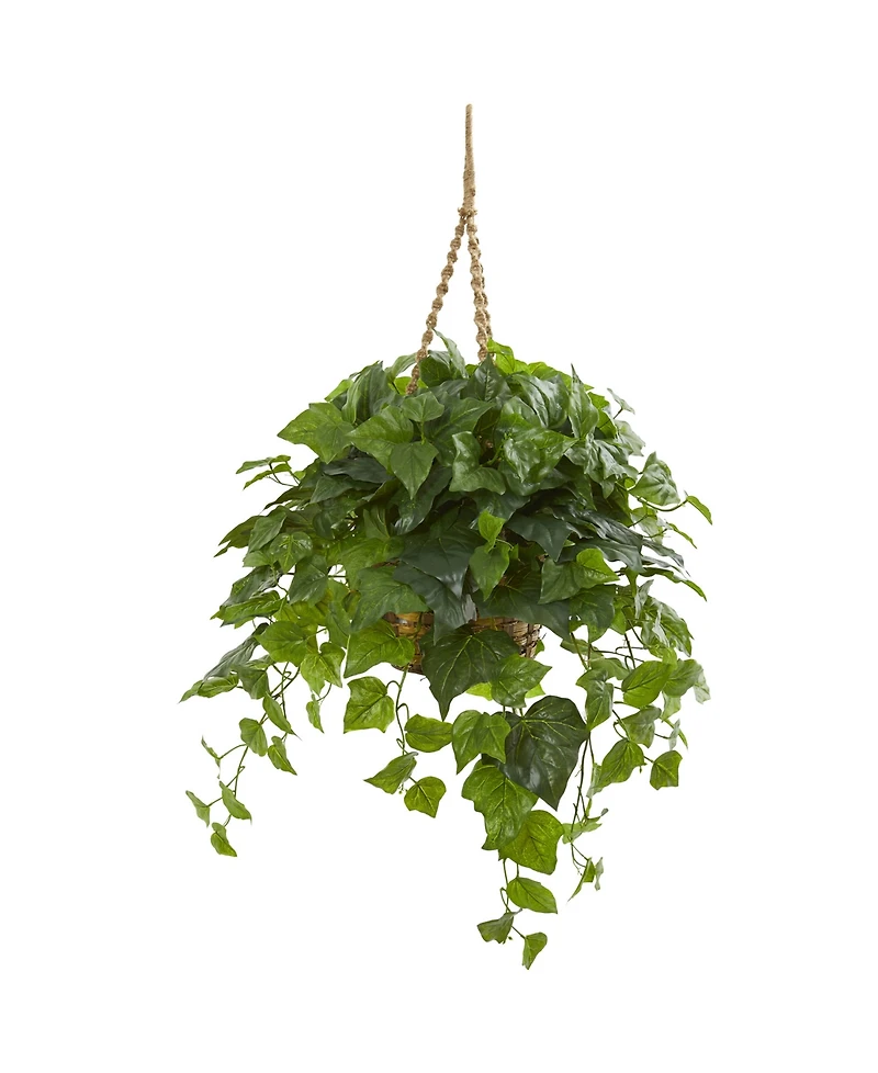 Nearly Natural 38" London Ivy Artificial Plant in Hanging Basket (Real Touch)