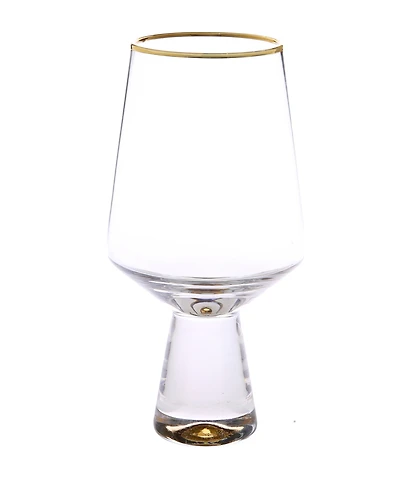Classic Touch Set of 6 Water Glasses with Base and Rim