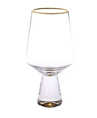 Classic Touch Set of 6 Water Glasses with Base and Rim