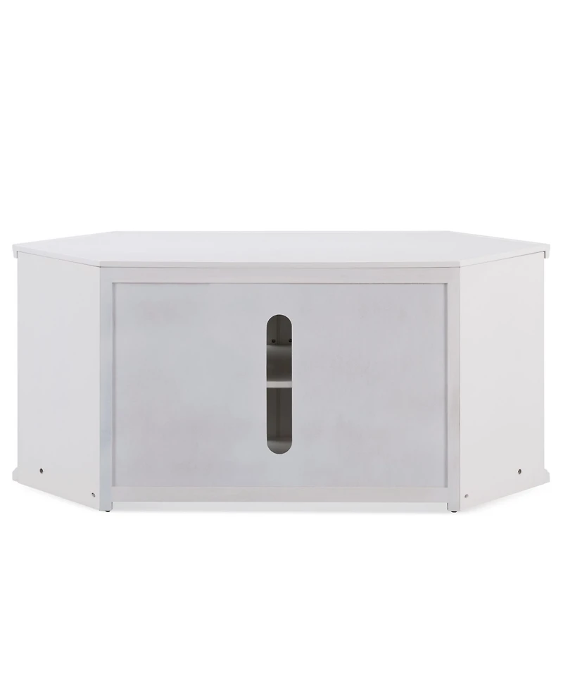 Leick Home Riley Holliday Cottage White 56" Corner Tv Console with Bookcase/Display