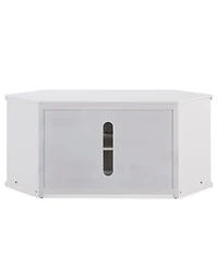 Leick Home Riley Holliday Cottage White 56" Corner Tv Console with Bookcase/Display