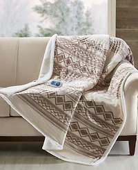 Woolrich Anderson Electric Reversible Faux-Fur to Berber Throw, 70" x 60"