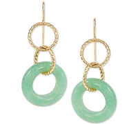 Jade Multi-Ring Drop Earrings in 10k Gold
