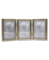 Lawrence Frames Antique Gold Bead Hinged Triple Picture Frame