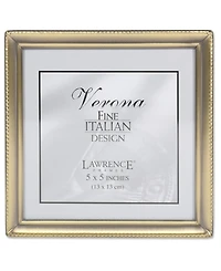 Lawrence Frames Antique Brass Picture Frame - Bead Border Design - 5" x 5"