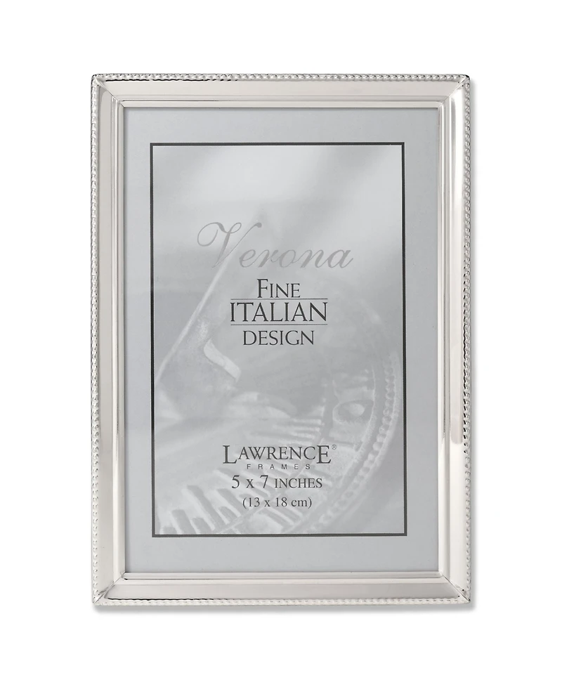 Lawrence Frames Polished Silver Plate Picture Frame - Bead Border Design