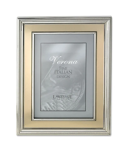 Lawrence Frames Silver Plated Metal Picture Frame - Brushed Gold Inner Panel - 8" x 10"