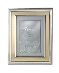 Lawrence Frames Silver Plated Metal Picture Frame - Brushed Gold Inner Panel - 8" x 10"