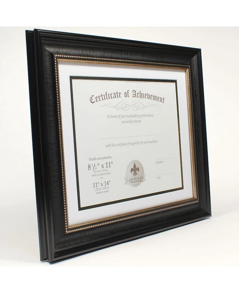 Lawrence Frames Dual Use Black Beaded Document Frame - 11" x 14"