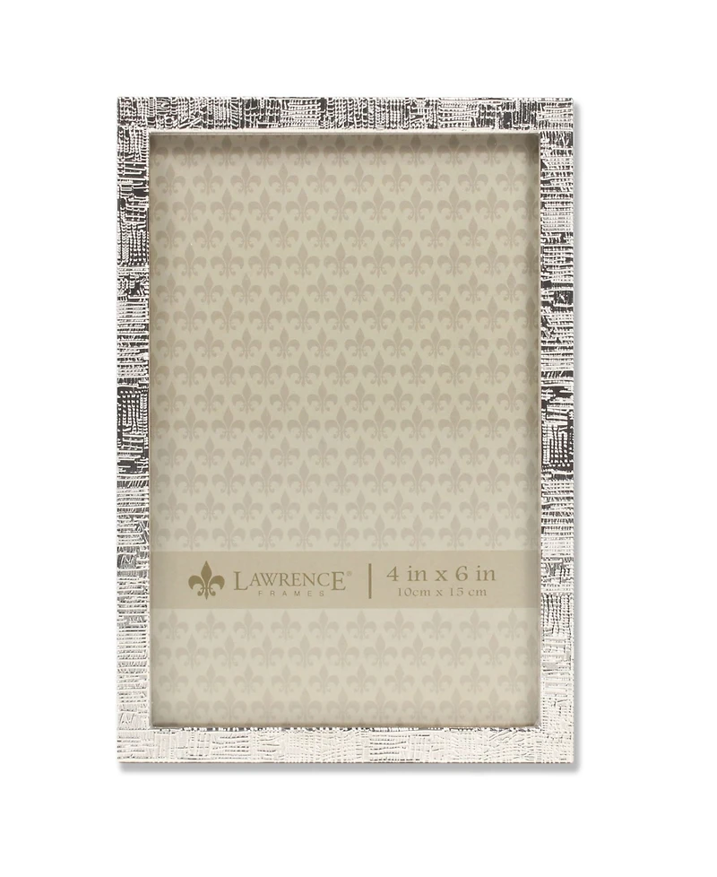 Lawrence Frames Silver Metal Picture Frame with Linen Pattern