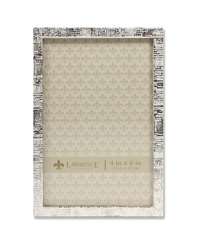 Lawrence Frames Silver Metal Picture Frame with Linen Pattern