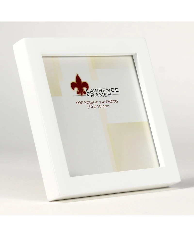 Lawrence Frames White Wood Picture Frame - Gallery Collection - 4" x 4"