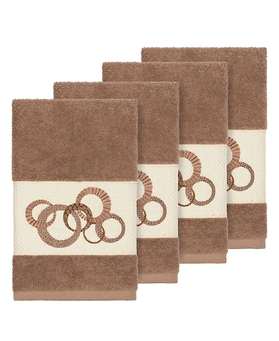 Linum Home Turkish Cotton Annabelle 4-Pc. Embellished Hand Towel Set