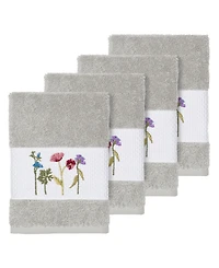 Linum Home Turkish Cotton Serenity 4-Pc. Embellished Washcloth Set