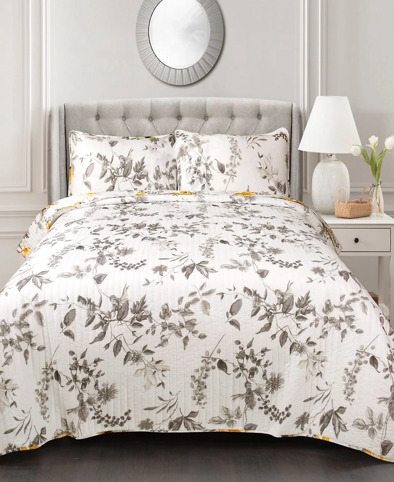 Lush Decor Penrose Floral 3-Pc. Quilt Set