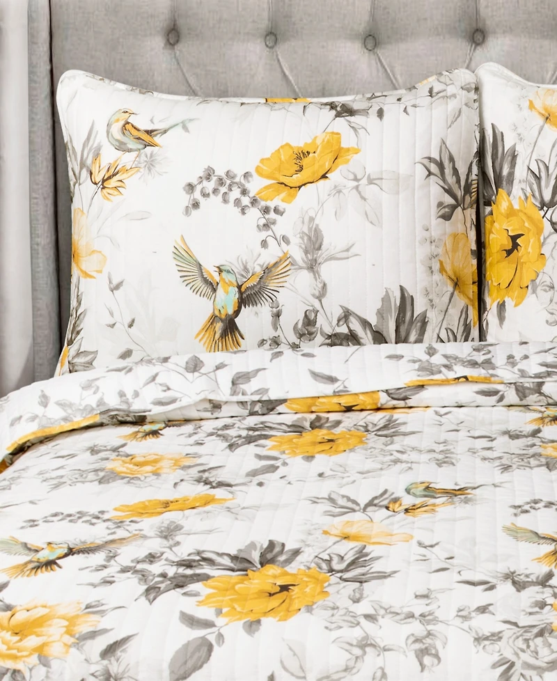 Lush Decor Penrose Floral 3-Pc. Quilt Set