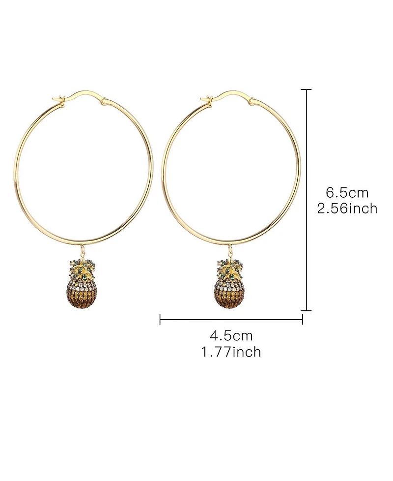 Noir Cubic Zirconia Pineapple Hoop Earring