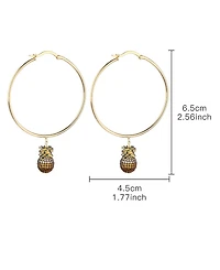 Noir Cubic Zirconia Pineapple Hoop Earring