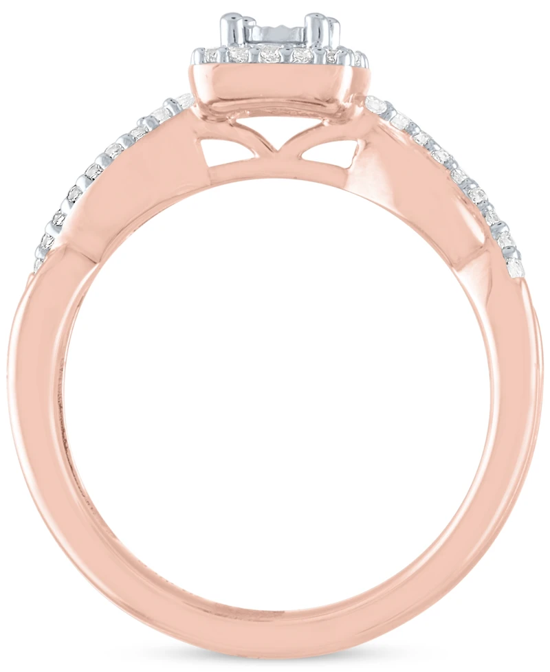 Diamond Bridal Set (1/4 ct. t.w.) in 14k Rose Gold Over Sterling Silver