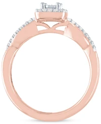 Diamond Bridal Set (1/4 ct. t.w.) in 14k Rose Gold Over Sterling Silver