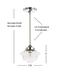 Jonathan Y Kurtz 7.2" Adjustable Drop Led Pendant