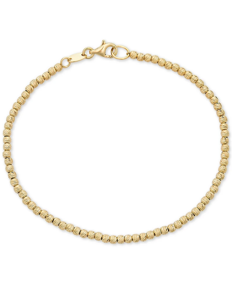 Italian Gold Beaded Bracelet in 14k Gold