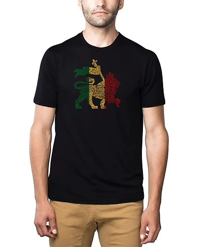 La Pop Art Mens Premium Blend Word T-Shirt, One Love