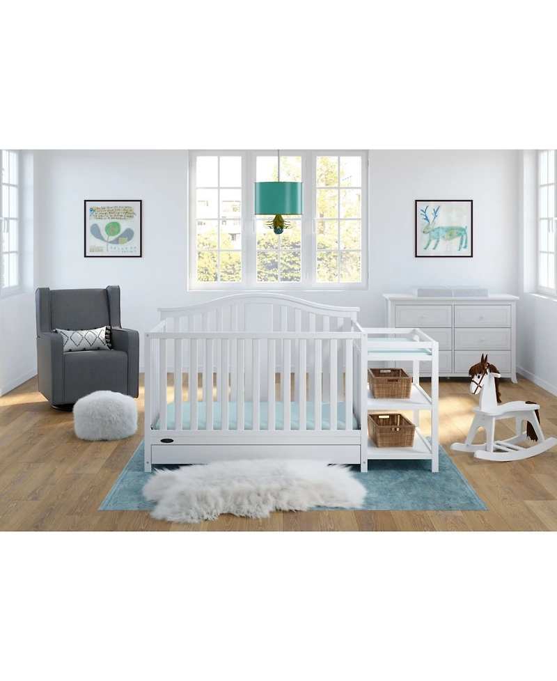 Graco Solano 4-in-1 Convertible Crib & Changer with Drawer - Pebble Gray